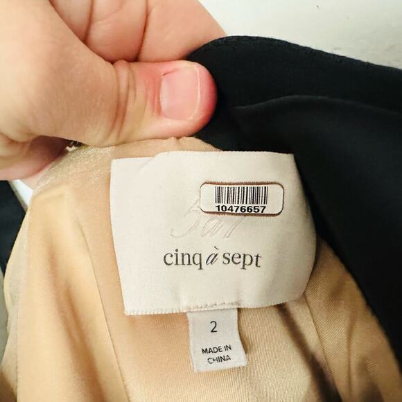 CINQ a SEPT Sera Printed Nude Black Lace Layover Sheath Midi Dress Size 2 - Picture 9 of 13